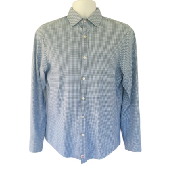 Vineyard Vines Performance Blue Slim Fit Cooper Plaid Button Down Shirt Small